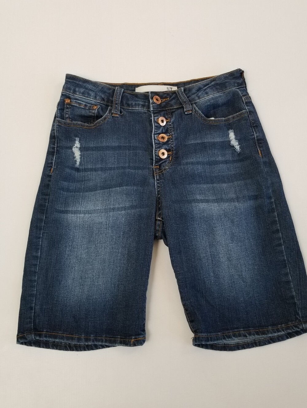 !IT Helena High Rise Denim Shorts Button Fly 4